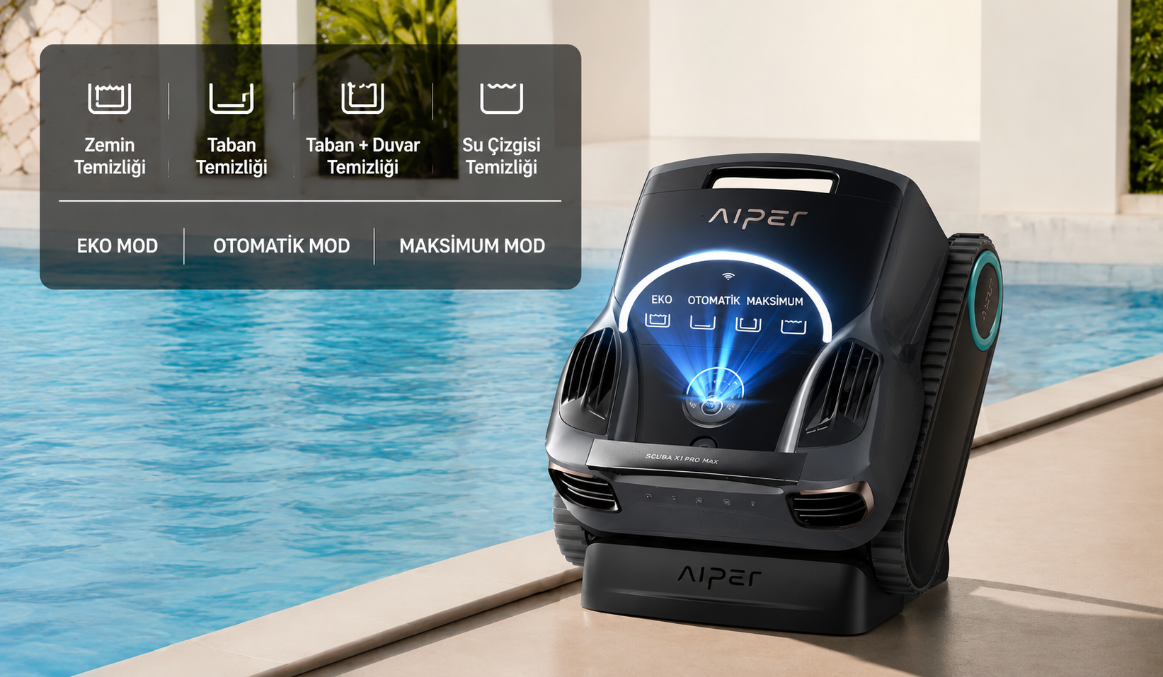 Aiper Scuba X1 Pro Max temizlik modları