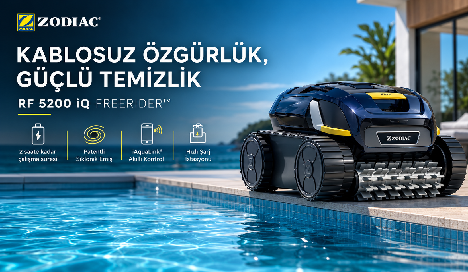 Zodiac RF 5200 iQ Freerider kablosuz havuz robotu