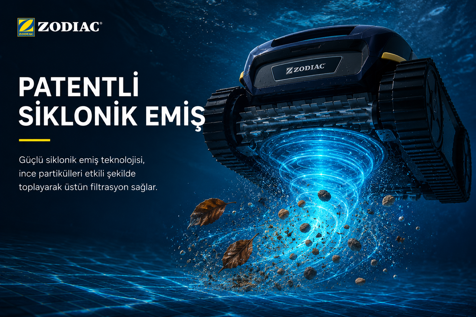 Zodiac RF 5200 iQ patentli siklonik emiş sistemi